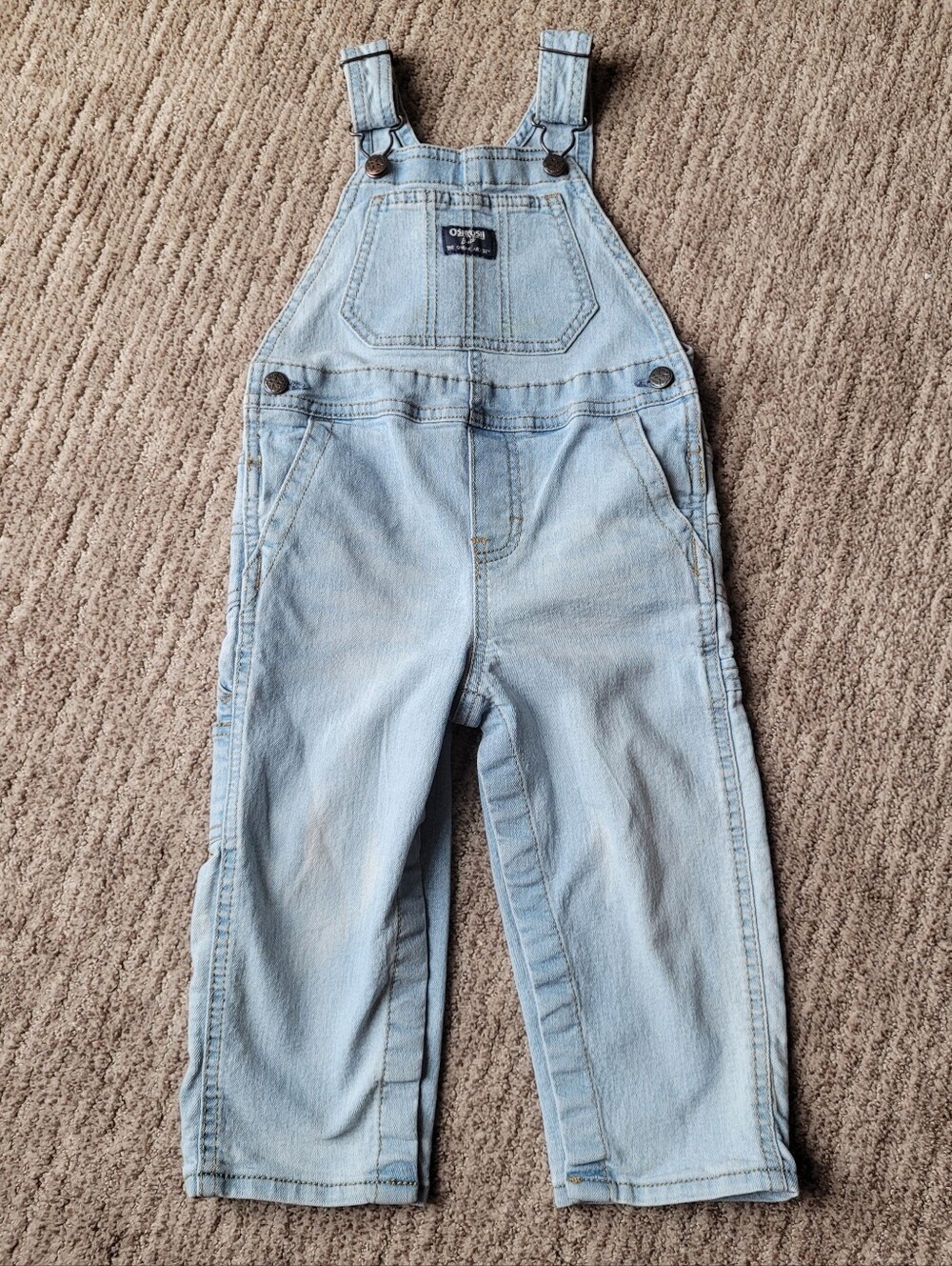 OshKosh B'gosh Denim Overalls Unisex Toddler 24 Months